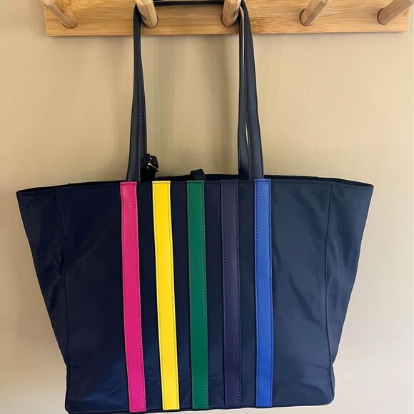 Like New Talbots Blue Rainbow Shoulder Tote - Picture 3 of 10